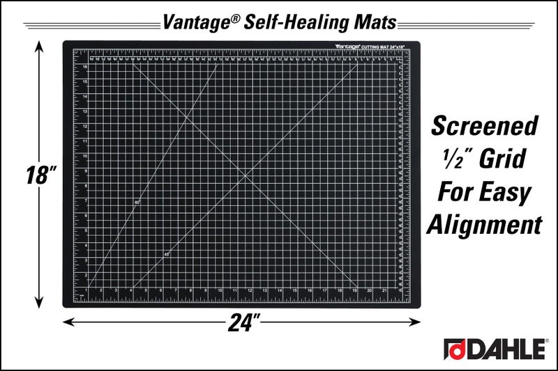 Dahle Vantage 10672 Premium Self-Healing Cutting Mat, 18"x24", 1/2" Grid, 5 Layers for Max Healing, Perfect for Crafts & Sewing, Black - Image 3